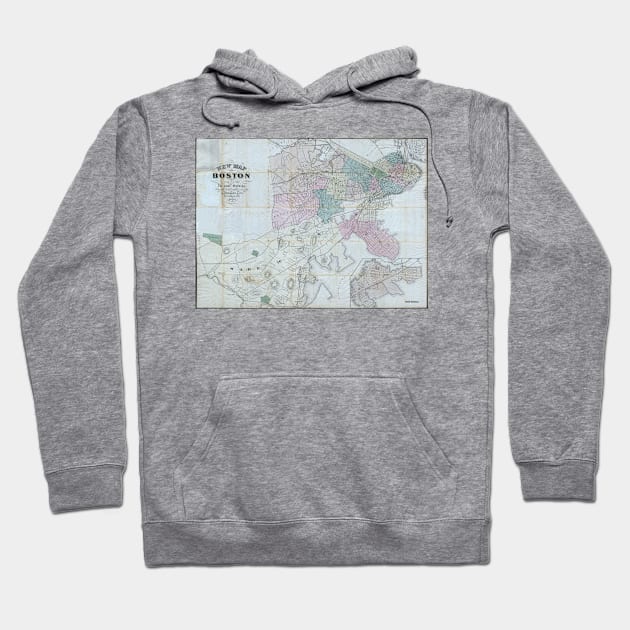 Vintage Map of Boston Massachusetts (1870) Hoodie by Bravuramedia